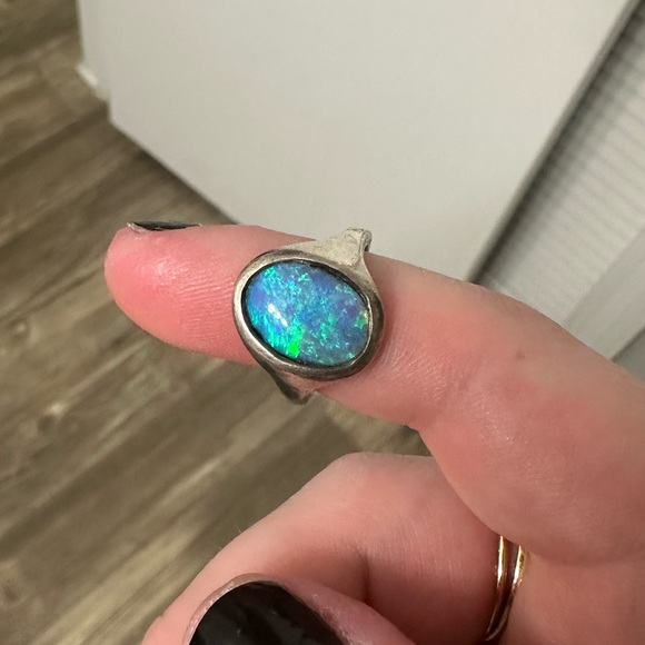 Genuine Sterling Silver Jelly Opal Ring - Picture 5 of 9